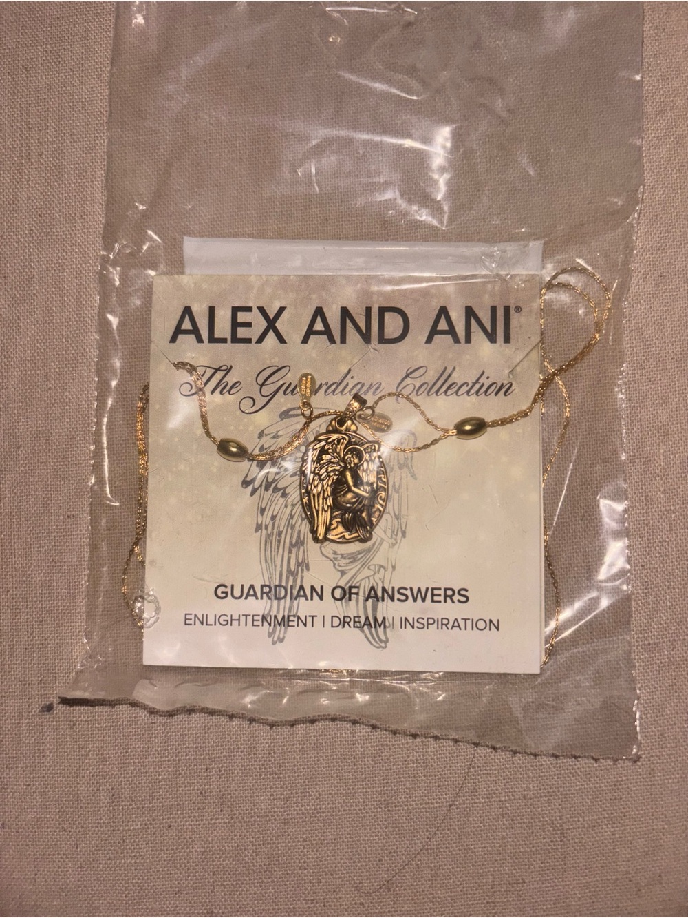 NWT Alex and Ani Gold Guardian of Answers Necklace
